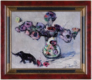 Włodzimierz Terlikowski, MARTWA NATURA Z KWIATAMI I FIGURKĄ SŁONIA, 1919