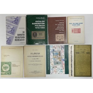 Katalogi i cenniki banknotów polskich, niemieckich - zestaw (8szt)