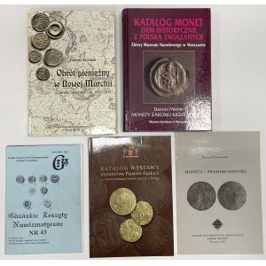 Monety Piastów, Zakonu Krzyżackiego, Nowej Marchii... zestaw (5szt)