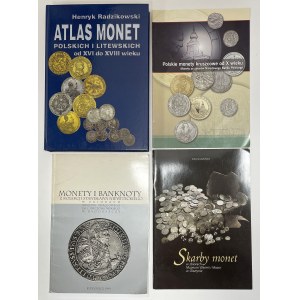 Skarby monet, Atlas, kolekcja Niewiteckiego... - zestaw (4szt)