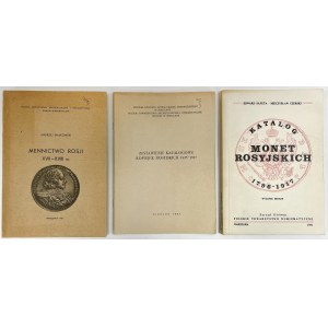 Monety rosyjskie, katalogi od XVII do XX w. - zestaw (3szt)