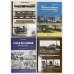 Rolling stock of the Warsaw-Vienna iron road, Warsaw railroad stations 1845-1915.... - set (4pcs)