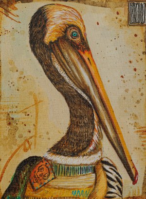 Wojciech Brewka, Pelikan - z cyklu ptasich portretów