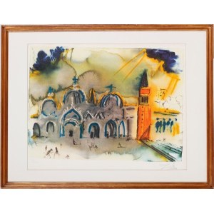 Salvador Dali (1904-1989), Homage to Venice - St. Mark's Basilica and Bell Tower (Homenaje a Venecia - Basílica de San Marco y Campanario) 1974.