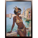 Catherine Rekiel, Girl in a Mask on the Venice Bridge, 2025