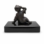 Miniature bronze figure "Boy with a drum"