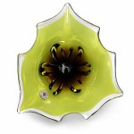 impressive artistic glass platter, Bohemia, designed by Jan Beranek