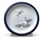 Rare Royal Copenhagen platter - Water Lily and Dragonfly (Model 2367/2356) - Secession