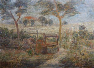 Stefan JUST (1905-1977), Pejzaż ze studnią