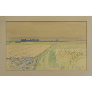 Stanisław MASŁOWSKI (1853-1926), Pejzaż z polem, 1926