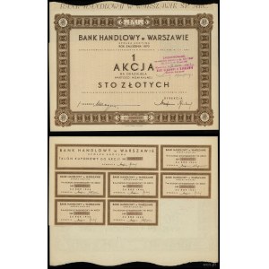 Bank Handlowy, 1 share for 100 zlotys, 15.01.1936, Warsaw