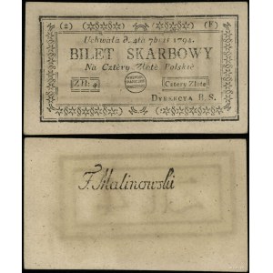 Poland, 4 Polish zlotys, 4.09.1794