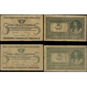 Poland, set: 2 x 5 Polish marks, 17.05.1919, O and IP