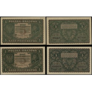 Poland, set: 2 x 5 Polish marks, 23.08.1919, II-G and II-CW