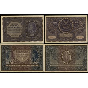 Polska, zestaw 2 banknotów, 1919-1920, 1000 mkp II-L i 5000 mkp III-AE