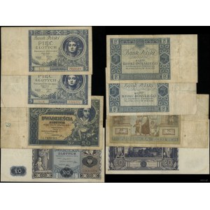 Polen, Satz von 4 Banknoten, 1930-1936