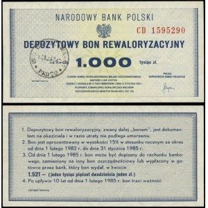 Polska, depozytowy bon rewaloryzacyjny na 1.000 złotych, 1982