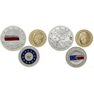 Polsko, sada 2 mincí + numismatická mince, 2004, Varšava