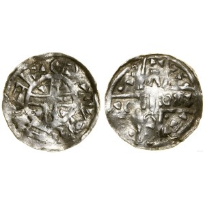 Slavs, hybrid imitation of the Bavarian denarius of Henry V, 11th century.