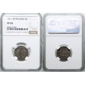 Polska, 5 groszy, 1811 IB, Warszawa