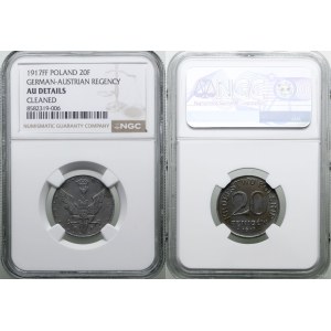 Polen, 20 fenig, 1917 F, Stuttgart