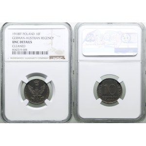 Poland, 10 fenig, 1918 F, Stuttgart