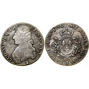 France, écu aux lauriers, 1790 I, Limoges