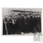 Home Army: Unpublished Photograph of Home Army Soldiers in Captivity—Eagle, Field Cap, Pennant, Armband