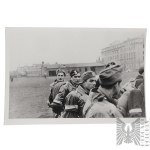 Home Army: Unpublished Photograph of Home Army Soldiers in Captivity—Eagle, Pennant, Field Cap, Armband