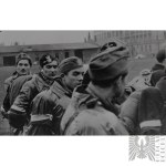 Home Army: Unpublished Photograph of Home Army Soldiers in Captivity—Eagle, Pennant, Field Cap, Armband