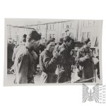 Home Army: Unpublished Photograph of Home Army Soldiers in Captivity During a Meal—Model 36 Uniform