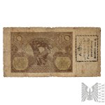 Warsaw Uprising/Home Army 10 zlotych Banknote, April 1, 1940, Series H, Serial Number 3445327, "First Insurgent Pay" August 1944 - Numismatics