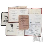 [HOME ARMY ID CARD] Home Army/People’s Republic of Poland Large Set of Memorabilia: Marian Grabusiński, alias “Cichy”—Soldier of the “Róg” Battalion, “Kiliński” Battalion, “Czata 49” Battalion, Polish Security Printing Works, Wounded During Defense, Wola,