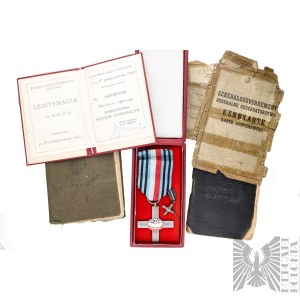 II RP/Armia Krajowa/Okupacja/PRL Zestaw Pamiątek Marian Ławniczak “Maciejewski” - 36 Pułk Piechoty, Zgrupowanie “Róg”, Batalion “Bończa”, Stare Miasto, Śródmieście, Warszawski Krzyż Powstańczy, Kennkarte