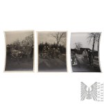 [JEŻEWSKI FAMILY COLLECTION] Home Army/PSZnZ Set of 6 Photographs of the Jeżewski Brothers Next to an Adler 2.5-Liter Car German Occupation — Warsaw, Praga, 6th Praga District