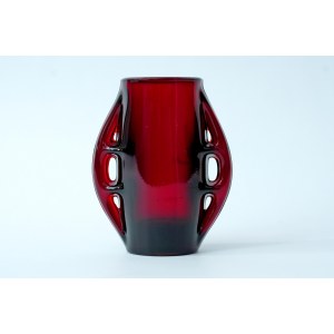 Glass vase , Ażur - HSG Ząbkowice - E. Trzewik-Drost - Ruby