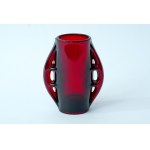 Glass vase , "Ażur" - HSG Ząbkowice - E. Trzewik-Drost - Ruby