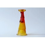Glass candle holder , "Mexican woman". - HSG Ząbkowice - E. Trzewik-Drost - Unique color!