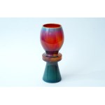 Glass vase , "Izolator" - HS Sudety - Zbigniew Horbowy - Unique color with a streak