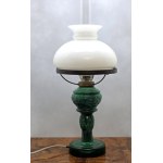 Malachite glass table lamp - Czechoslovakia 1960s
