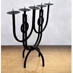 Five-branched wrought iron handmade candle holder - 1960s