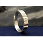 Art Deco style silver bracelet with handmade floral engraving - 1st half of 20th century.