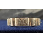 Art Deco style silver bracelet with handmade floral engraving - 1st half of 20th century.