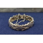 Sterling silver solid link clasp bracelet,- Dragon Scale, Poland circa 1990.