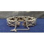 Sterling silver solid link clasp bracelet,- Dragon Scale, Poland circa 1990.