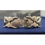 Sterling silver solid link clasp bracelet,- Dragon Scale, Poland circa 1990.