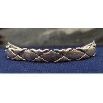 Sterling silver solid link clasp bracelet,- Dragon Scale, Poland circa 1990.