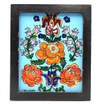 Painting on glass - Floral motif - Ewelina Pęksowa ? [Folk art glass painting, Zakopane, Cepelia ].