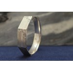 Art Deco - Silver bracelet with plant engraving - 1930s