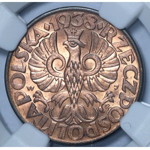 5 groszy 1938 WSPANIAŁE, CZERWONE